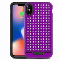 ZIZO Zizo Star Diamond Hybrid Cover - obal na iPhone X (fialový/čierny)