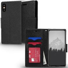 ZIZO Zizo Flap Wallet Pouch - puzdro na iPhone X s priehradkami na karty + stojanček (čierna/čierna)