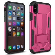 ZIZO Zizo Hybrid Transformer Cover - Obrnené puzdro na iPhone X so stojanom (Hot Pink/Black)