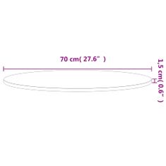 Vidaxl Stolová doska Ø70x1,5 cm okrúhla masívny buk