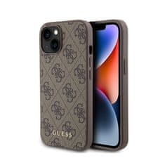 Guess Guess 4G Metal Gold Logo - puzdro na iPhone 15 (hnedé)