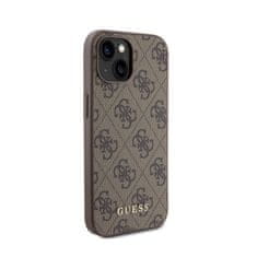 Guess Guess 4G Metal Gold Logo - puzdro na iPhone 15 (hnedé)