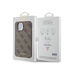 Guess Guess 4G Metal Gold Logo - puzdro na iPhone 15 (hnedé)