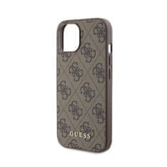 Guess Guess 4G Metal Gold Logo - puzdro na iPhone 15 (hnedé)