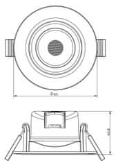 Light Impressions Deko-Light stropné vstavané svietidlo, SMD-68-230V-DIM-2700K-okrúhle, 220-240V 6,5 W 2700 K 510 lm dopravná čierna RAL 9017 565385