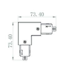Light Impressions Deko-Light 1-fázový koľajnicový systém, D One 90°-spojka, ľavé, 220-240V biela RAL 9016 73 mm 720016