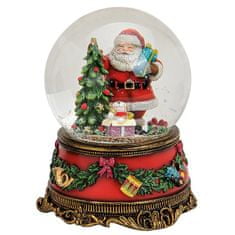 Dům Vánoc Snehová guľa s hracou skrinkou Santa 15 cm