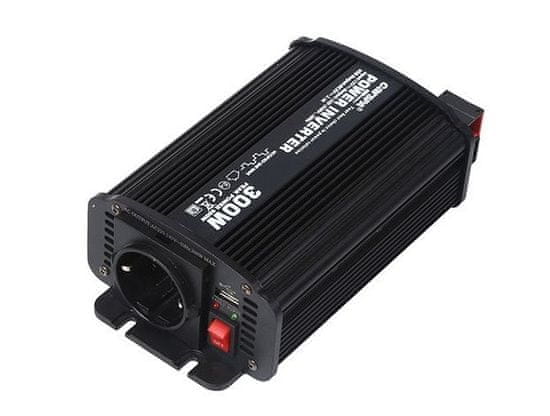 Carspa Napäťový menič CAR300U-12 12V/230V+USB 300W, modifikovaná sínus