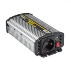 Carspa Napäťový menič CAR600U-242 24V/230V+USB 600W, modifikovaná sínus (náhrada za CAR500-24)