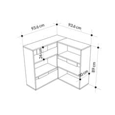 VerDesign Nízka rohová knižnica MAURICIO no. 3, apríl