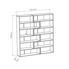 VerDesign Rohová knižnica MAURICIO no. 4, antracit