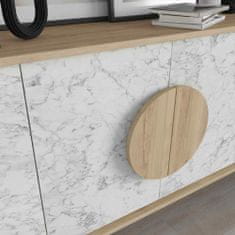 VerDesign Luxusný konzolový stolík ORIANA 180, dub / biela Carrara