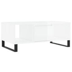 Petromila vidaXL Konferenčný stolík lesklý biely 90x50x36,5 cm spracované drevo