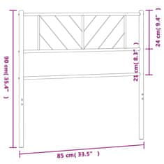 Vidaxl Kovové čelo postele biele 80 cm