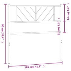 Vidaxl Kovové čelo postele biele 100 cm