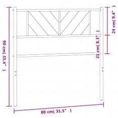 Vidaxl Kovové čelo postele biele 75 cm