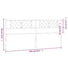 Vidaxl Kovové čelo postele biele 160 cm