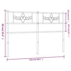 Vidaxl Kovové čelo postele biele 120 cm