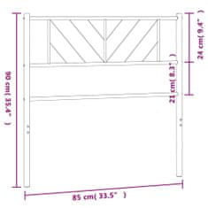 Vidaxl Kovové čelo postele čierne 80 cm