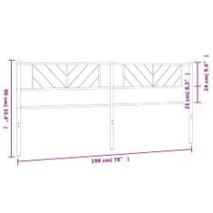 Vidaxl Kovové čelo postele biele 193 cm