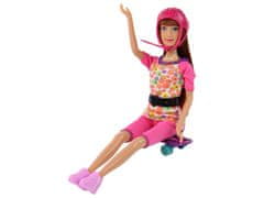 Mamido Sada bábik Lucy so skateboardom ružová