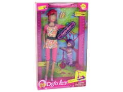 Mamido Sada bábik Lucy so skateboardom ružová