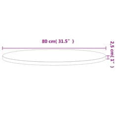 Vidaxl Stolová doska Ø80x2,5 cm okrúhla masívny buk