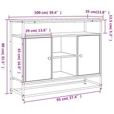 Petromila vidaXL Komoda sivá sonoma 100x35x80 cm kompozitné drevo