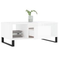 Petromila vidaXL Konferenčný stolík lesklý biely 90x50x36,5 cm spracované drevo