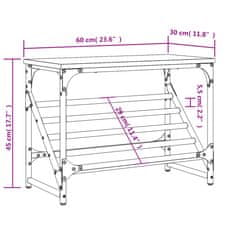 Vidaxl Regál na topánky dymový dub 100x35x45 cm spracované drevo