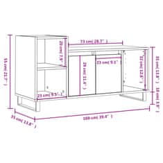 Vidaxl TV skrinka hnedý dub 100x35x55 cm spracované drevo