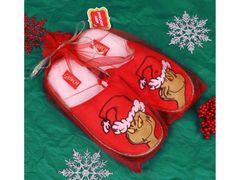 sarcia.eu Grinch Vianočné dámske papuče/pantofle + ozdobný vrecko 40-41 EU