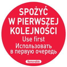 shumee Bezpečnostné nálepky na potraviny zjedzte ako prvé PL RU EN 500 ks Hendi 850152