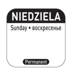 shumee Bezpečnostné nálepky na potraviny na opakovane použiteľné nádoby Sunday PL RU EN 1000 ks Hendi 850138