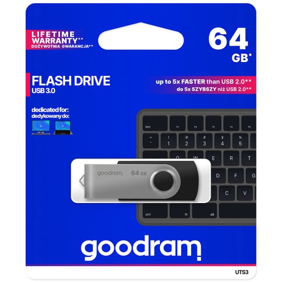 shumee Pendrive 64GB USB 3.2 Gen 1 UTS3 čierny