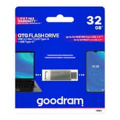 shumee Pendrive 32GB, dva USB 3.2 + USB-C OTG ODA3 konektory, strieborný