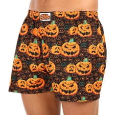 Styx Pánske trenírky art klasická guma nadrozmer Halloween tekvica (E1755) - veľkosť 4XL