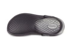 Crocs LiteRide Clogs pre mužov, 45-46 EU, M11, Dreváky, Šlapky, Papuče, Black/Slate Grey, Čierna, 204592-0DD