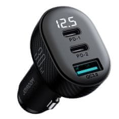 Joyroom JR-CCD04 autonabíjačka USB / 2x USB-C 30W, čierna