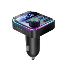 Joyroom JR-CCB01 Bluetooth FM Transmitter autonabíjačka 2x USB / USB-C 48W, čierna