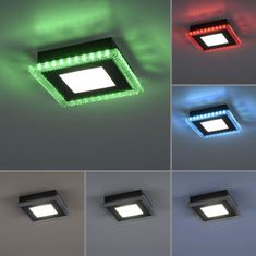 PAUL NEUHAUS LEUCHTEN DIREKT aj s JUST LIGHT LED stropné svietidlo čierne RGB, CCT stmievateľné s diaľkovým ovládaním 2700-5000K LD 14510-18