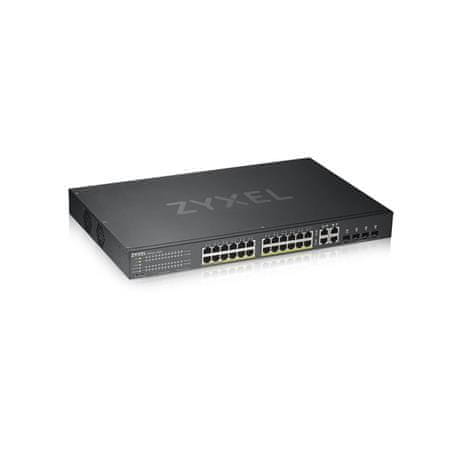 Zyxel GS1920-24HPv2, 28 Port Smart Managed PoE Switch 24x Gigabit Copper PoE a 4x Gigabit dual pers., hybird mode, sta