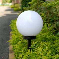 GreenBlue Solárne voľne stojace záhradné svietidlo GreenBlue, guľa 15x15x48cm, biela LED, GB121