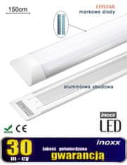 slomart Prisadené lineárne svietidlo, tenký LED panel, 150 cm, 50 W, 3000 k, teplé