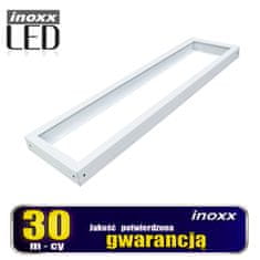 slomart LED stropný panel 120x30 60w lampa tenká kazeta 6000k studená + rám na povrch