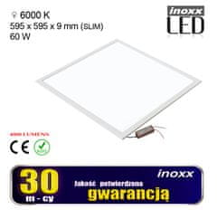 slomart LED panel 60x60 60w kazeta stropného svietidla 6000k studená + rám na povrch