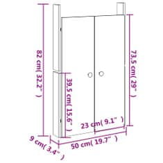 Vidaxl Vonkajšie kuchynské dvierka 2 ks 50x9x82 cm masívny douglas