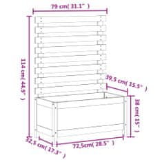 Vidaxl Záhradný kvetináč s regálom 79x39,5x114 cm masívna borovica