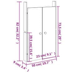 Vidaxl Vonkajšie kuchynské dvierka 2 ks čierne 50x9x82 cm borovica