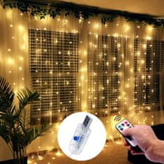 Maclean LED svetelný záves 3x3m Maclean, rozmery 3x3m, 300 LED, 8 režimov svietenia, USB 5V DC, 1A, tep. farba: 3200K, MCE413